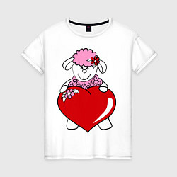 Женская футболка Барашек с сердцем