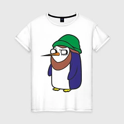 Женская футболка Пингвин в шапке