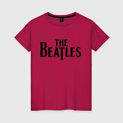 Футболка хлопковая женская The Beatles, цвет: маджента
