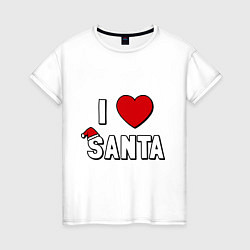 Женская футболка I love santa