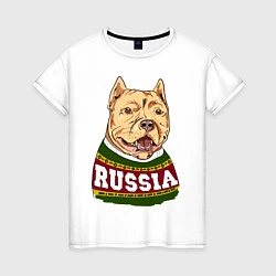 Женская футболка Made in Russia: собака