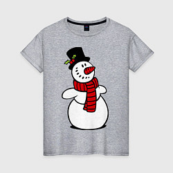 Женская футболка Весёлый снеговик