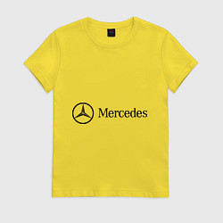 Футболка хлопковая женская Mercedes Logo, цвет: желтый