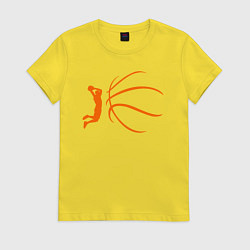 Футболка хлопковая женская Баскетбол - это моя жизнь, цвет: желтый