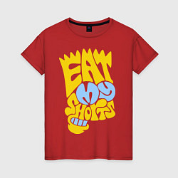 Футболка хлопковая женская Bart: Eat my shorts, цвет: красный