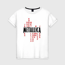 Футболка хлопковая женская Metallica History, цвет: белый