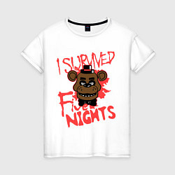 Женская футболка I Survived Five Night
