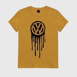 Футболка хлопковая женская Volkswagen, цвет: горчичный