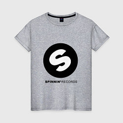 Футболка хлопковая женская Spinnin records, цвет: меланж