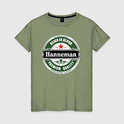 Футболка хлопковая женская Hanneman, цвет: авокадо