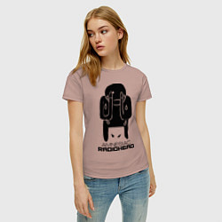 Футболка хлопковая женская Radiohead, цвет: пыльно-розовый — фото 2