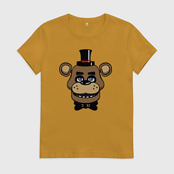 Футболка хлопковая женская Freddy FNAF, цвет: горчичный