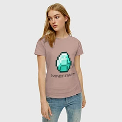 Футболка хлопковая женская Minecraft Diamond, цвет: пыльно-розовый — фото 2