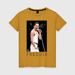 Футболка хлопковая женская Queen: Freddie, цвет: горчичный