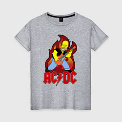 Женская футболка AC/DC Homer