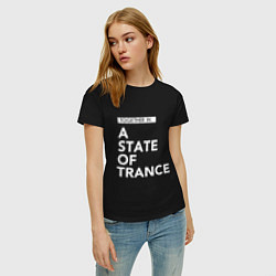 Футболка хлопковая женская Together in A State of Trance, цвет: черный — фото 2