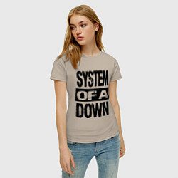 Футболка хлопковая женская System Of A Down, цвет: миндальный — фото 2