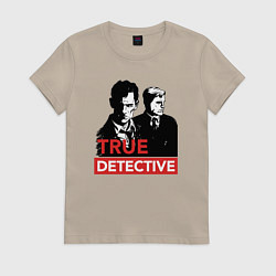 Футболка хлопковая женская True Detective, цвет: миндальный