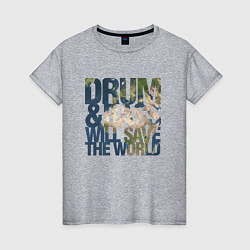 Футболка хлопковая женская Drum & Bass: The World, цвет: меланж