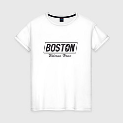 Футболка хлопковая женская Boston: Welcome Home, цвет: белый