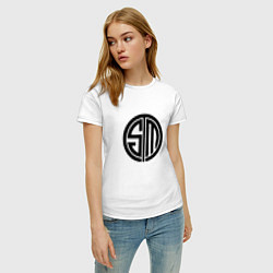 Футболка хлопковая женская TSM Logo, цвет: белый — фото 2