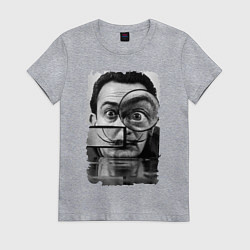 Футболка хлопковая женская Абстракция Дали, цвет: меланж