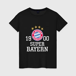 Футболка хлопковая женская Super Bayern 1900, цвет: черный