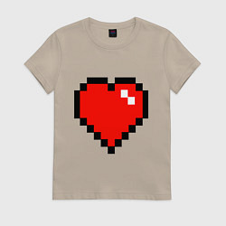 Футболка хлопковая женская Minecraft Lover, цвет: миндальный