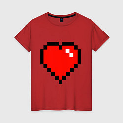 Футболка хлопковая женская Minecraft Lover, цвет: красный