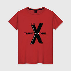 Футболка хлопковая женская Trust no one, цвет: красный