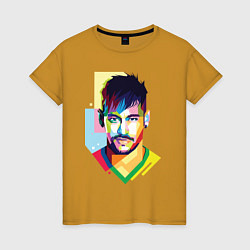 Футболка хлопковая женская Neymar: fun-art, цвет: горчичный