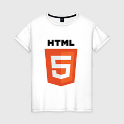 Футболка хлопковая женская HTML5, цвет: белый