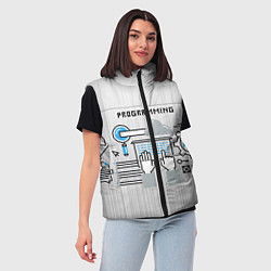 Женский жилет Программирование 2, цвет: 3D-светло-серый — фото 2
