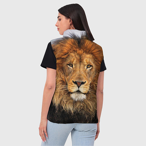 Женский жилет Красавец лев / 3D-Черный – фото 4