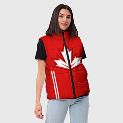 Женский жилет Сборная Канады: домашняя форма, цвет: 3D-черный — фото 2