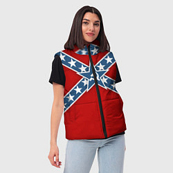 Женский жилет Флаг советской конфедерации, цвет: 3D-красный — фото 2