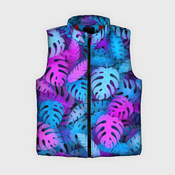 Женский жилет Сине-розовые тропики, цвет: 3D-красный