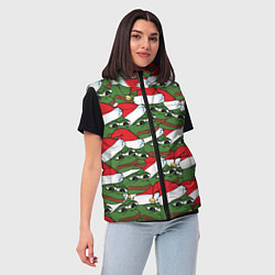 Женский жилет Sad frog new year, цвет: 3D-красный — фото 2