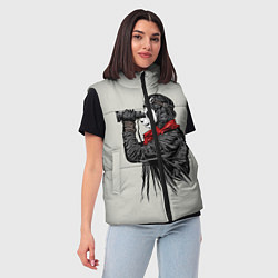 Женский жилет Панда танкист, цвет: 3D-красный — фото 2