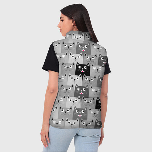 Женский жилет Котейки / 3D-Светло-серый – фото 4