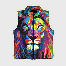 Женский жилет Красочный лев, цвет: 3D-светло-серый
