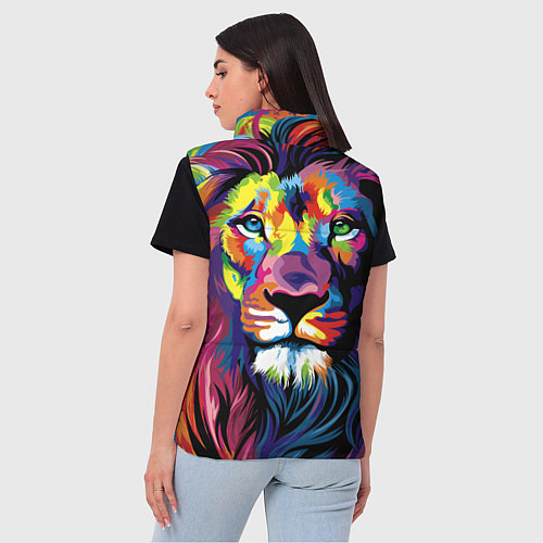 Женский жилет Красочный лев / 3D-Черный – фото 4