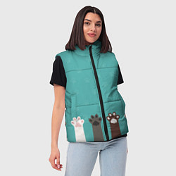 Женский жилет Лапки котеек, цвет: 3D-черный — фото 2