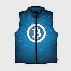 Женский жилет Bitcoin Blue, цвет: 3D-черный
