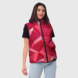 Женский жилет Розовые грани, цвет: 3D-красный — фото 2