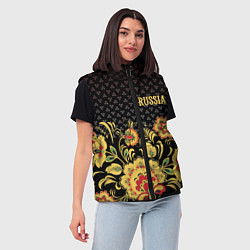 Женский жилет Russia: black edition, цвет: 3D-светло-серый — фото 2