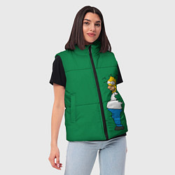 Женский жилет Гомер в кустах, цвет: 3D-черный — фото 2