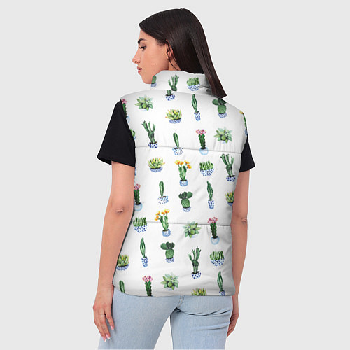 Женский жилет Кактусы / 3D-Черный – фото 4