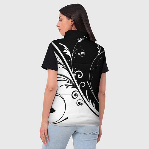 Женский жилет Цветочный узор / 3D-Черный – фото 4