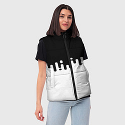 Женский жилет Чёрно-белый узор, цвет: 3D-черный — фото 2